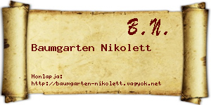 Baumgarten Nikolett névjegykártya